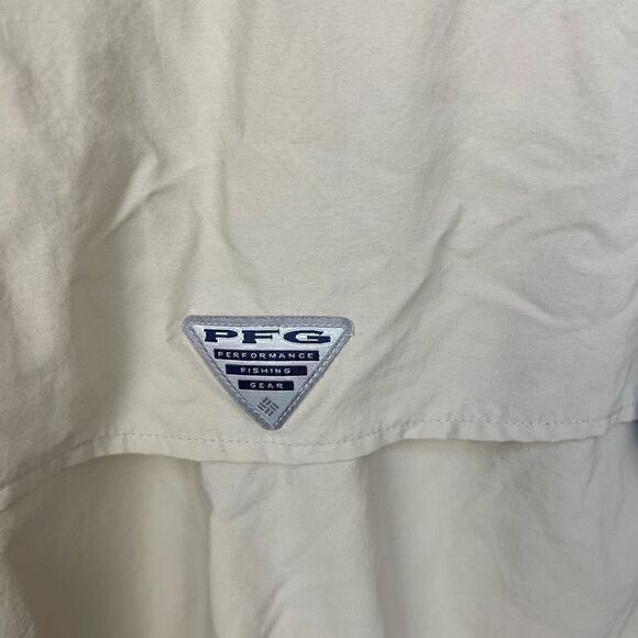 PFG Columbia Fishing Shirt Omni Shade Long Sleeve Vented Khaki men’s size L - Picture 5 of 10
